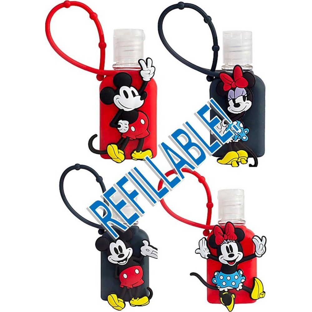 Set Of 4 Disney Mickey & Minnie Mouse Sanitizers Carrying Case REFILLABLE!